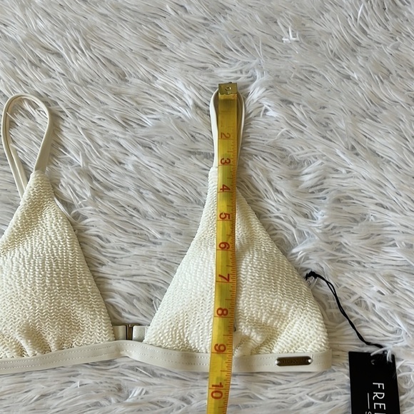 Free Society mix and match scrunch triangle bikini top in ivory size XS - Picture 10 of 15